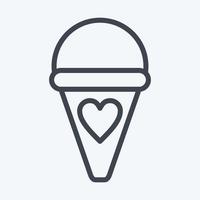 Icon Ice Cream. suitable for education symbol. line style. simple design editable. design template vector. simple illustration vector