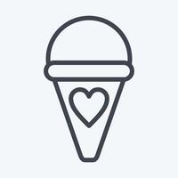 helado de icono. adecuado para el símbolo de la educación. estilo de línea diseño simple editable. vector de plantilla de diseño. ilustración sencilla