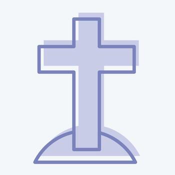 Icon Cross. suitable for Halloween symbol. two tone style. simple design editable. design template vector. simple illustration vector