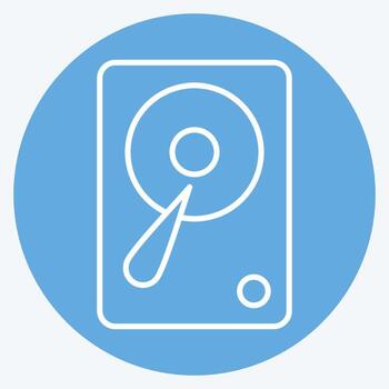 icono de disco duro. adecuado para el símbolo de los componentes de la computadora. estilo de ojos azules. diseño simple editable. vector de plantilla de diseño. ilustración sencilla