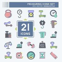 Icon Set Measuring. suitable for education symbol. doodle style. simple design editable. design template vector. simple illustration vector