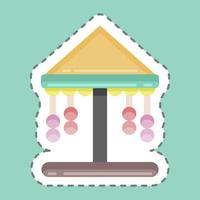 Sticker line cut Carousel. suitable for City Park symbol. simple design editable. design template vector. simple illustration vector