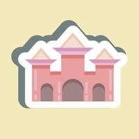 Sticker Castle. suitable for Halloween symbol. simple design editable. design template vector. simple illustration vector