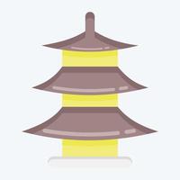 pagoda de icono. adecuado para el símbolo de la educación. estilo plano diseño simple editable. vector de plantilla de diseño. ilustración sencilla