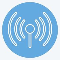 icono wifi. adecuado para el símbolo del parque de la ciudad. estilo de ojos azules. diseño simple editable. vector de plantilla de diseño. ilustración sencilla