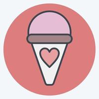 Icon Ice Cream. suitable for education symbol. color mate style. simple design editable. design template vector. simple illustration vector