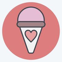 Icon Ice Cream. suitable for education symbol. color mate style. simple design editable. design template vector. simple illustration vector