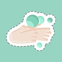 Sticker line cut Hand Washing. suitable for flu symbol. simple design editable. design template vector. simple illustration vector