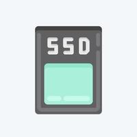 Icon SSD. suitable for Computer Components symbol. flat style. simple design editable. design template vector. simple illustration vector