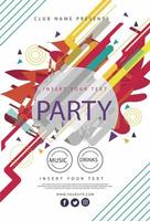 party flyer poster. Futuristic club flyer design template. DJ advertising, digital creative club vector