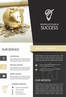 Business flyer brochure design template. Gold color modern vector illustration