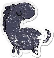 distressed sticker cartoon kawaii of a cute horse vector