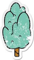 distressed sticker cartoon doodle single green tree vector