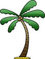 quirky gradient shaded cartoon palm tree vector