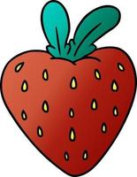 gradient cartoon doodle of a fresh strawberry vector
