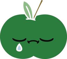 flat color retro cartoon juicy apple vector