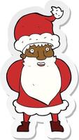 sticker of a cartoon santa claus vector