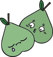 cute cartoon green pear vector