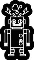 icono de robot que funciona mal vector