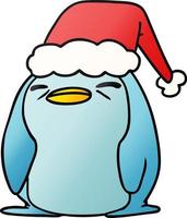 dibujos animados de gradiente de navidad de pingüino kawaii vector