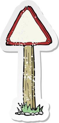 retro distressed sticker of a cartoon signpost