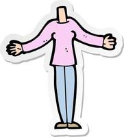 sticker of a cartoon female body vector