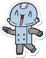 sticker of a cartoon robot vector