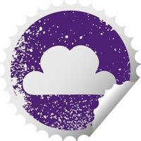 distressed circular peeling sticker symbol white cloud vector