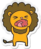 sticker of a cartoon lion vector