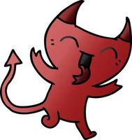 gradient cartoon of cute kawaii red demon vector