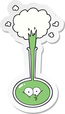 sticker of a cartoon science experiment