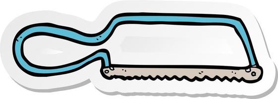 sticker of a cartoon hacksaw vector