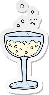 sticker of a cartoon sparkling wine