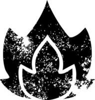 distressed symbol fire vector