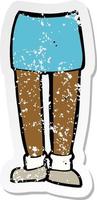 retro distressed sticker of a cartoon legs vector