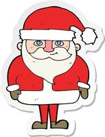 sticker of a cartoon happy santa claus vector