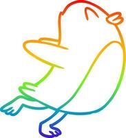 rainbow gradient line drawing penguin jumping vector