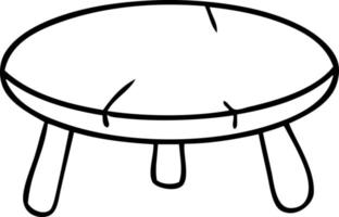 line drawing doodle of a wooden stool vector