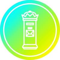 British postbox circular in cold gradient spectrum vector