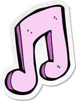 sticker of a cartoon musical note vector