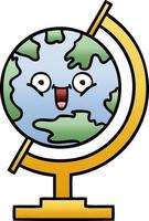 globo de dibujos animados sombreado degradado del mundo vector