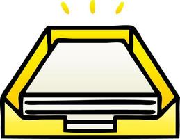 gradient shaded cartoon paper stack in tray vector