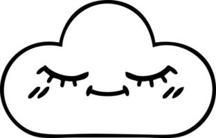 line drawing cartoon storm cloud vector