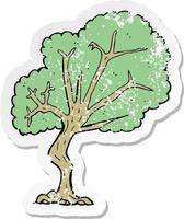 retro distressed sticker of a cartoon tree vector