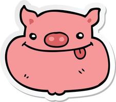 sticker of a cartoon happy pig face vector