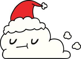 christmas cartoon of kawaii cloud vector