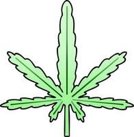 quirky gradient shaded cartoon marijuana vector