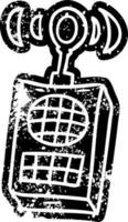 grunge icon drawing of a walkie talkie vector