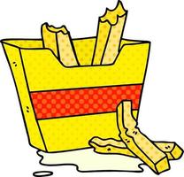 quirky comic book style cartoon french fries vector
