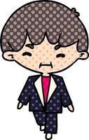 cartoon kawaii cute businessman in suit vector